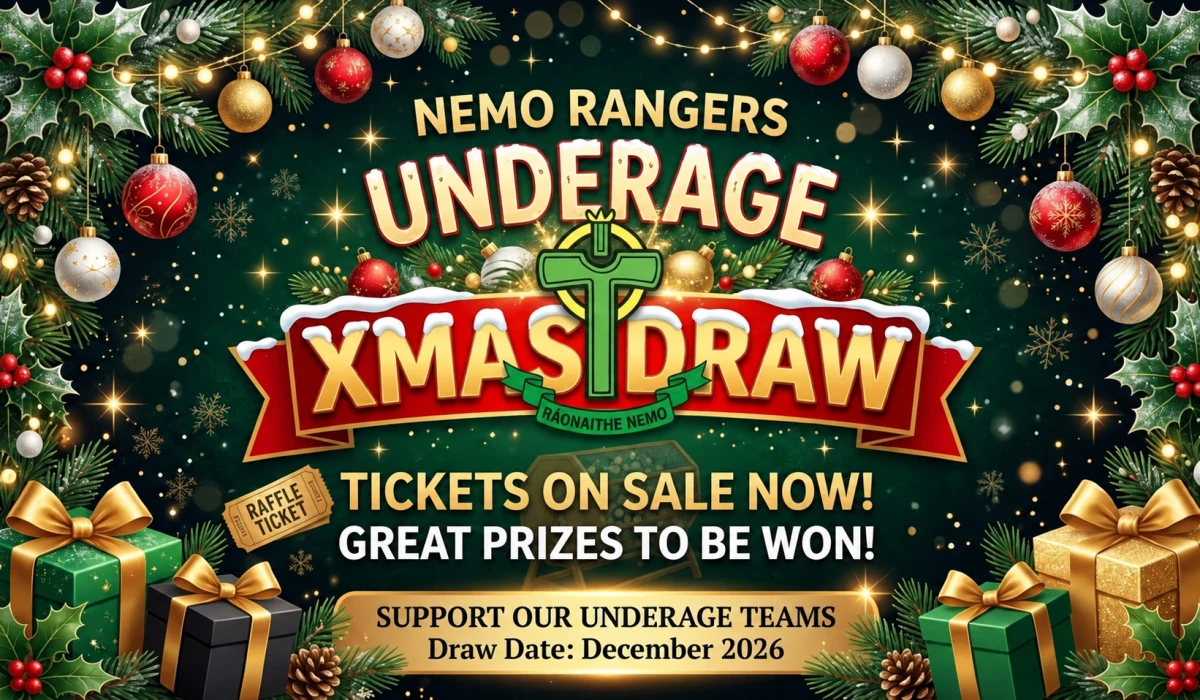 Nemo Rangers Underage Christmas Draw 2026 — tickets on sale now, with great prizes to be won